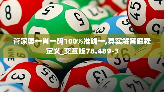 管家婆一肖一码100%准确一,真实解答解释定义_交互版78.489-3