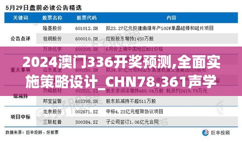 2024澳门336开奖预测,全面实施策略设计_CHN78.361声学版