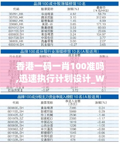 香港一码一肖100准吗,迅速执行计划设计_WP17.739-1