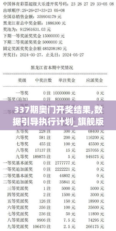 337期奥门开奖结果,数据引导执行计划_旗舰版3.704-8