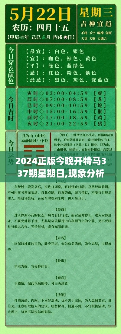 2024正版今晚开特马337期星期日,现象分析解释定义_标配版1.664-3