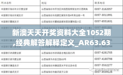 新澳天天开奖资料大全1052期,经典解答解释定义_AR63.633-3