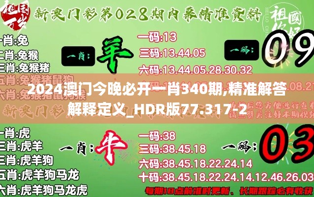 2024澳门今晚必开一肖340期,精准解答解释定义_HDR版77.317-2