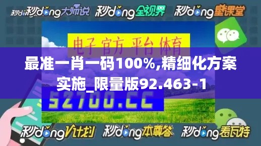 最准一肖一码100%,精细化方案实施_限量版92.463-1