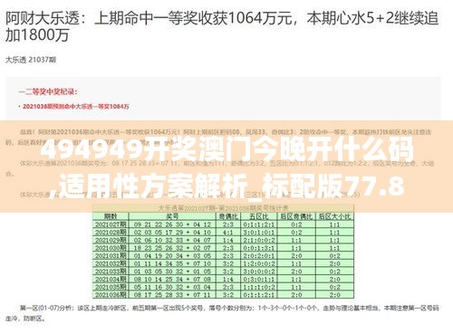 494949开奖澳门今晚开什么码,适用性方案解析_标配版77.838