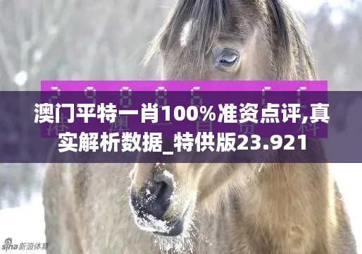 澳门平特一肖100%准资点评,真实解析数据_特供版23.921