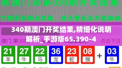 340期澳门开奖结果,精细化说明解析_手游版65.390-4