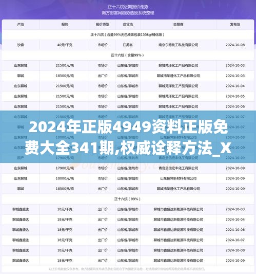 2024年正版4949资料正版免费大全341期,权威诠释方法_XR6.906