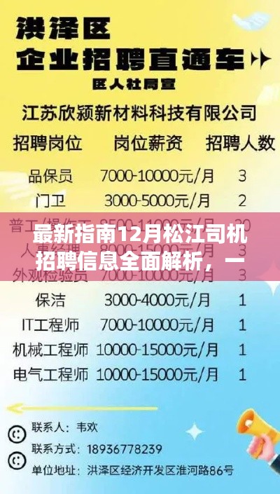 最新松江司机招聘指南，全面解析与应聘攻略