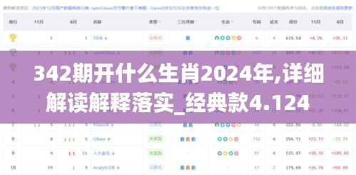 342期开什么生肖2024年,详细解读解释落实_经典款4.124