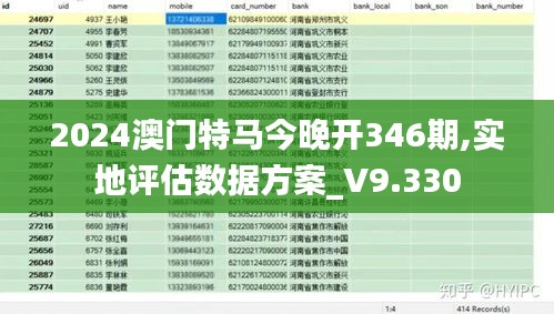 2024澳门特马今晚开346期,实地评估数据方案_V9.330