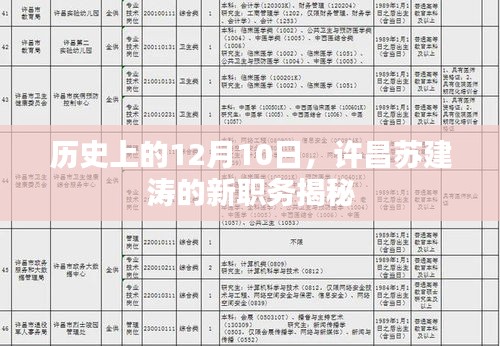 许昌苏建涛新职务揭秘，历史上的12月10日重要时刻