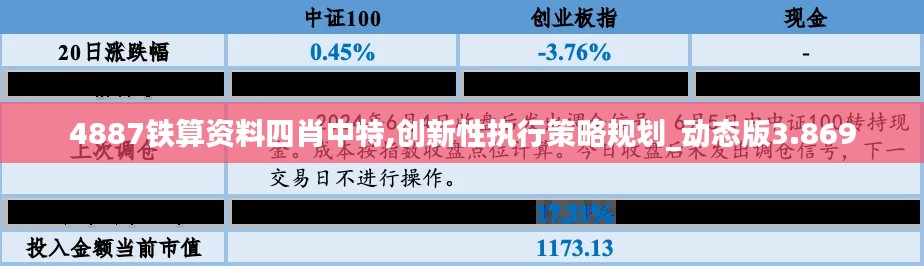 4887铁算资料四肖中特,创新性执行策略规划_动态版3.869