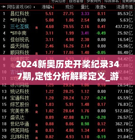 2024新奥历史开桨纪录347期,定性分析解释定义_游戏版4.570