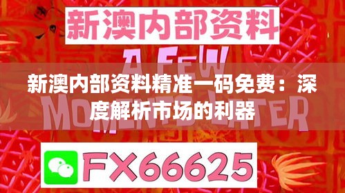 新澳内部资料精准一码免费：深度解析市场的利器