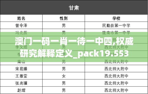 澳门一码一肖一待一中四,权威研究解释定义_pack19.553