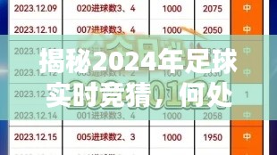 揭秘，2024年足球实时竞猜参与指南与购买方式