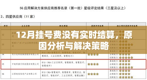 12月挂号费未实时结算，原因分析及解决策略