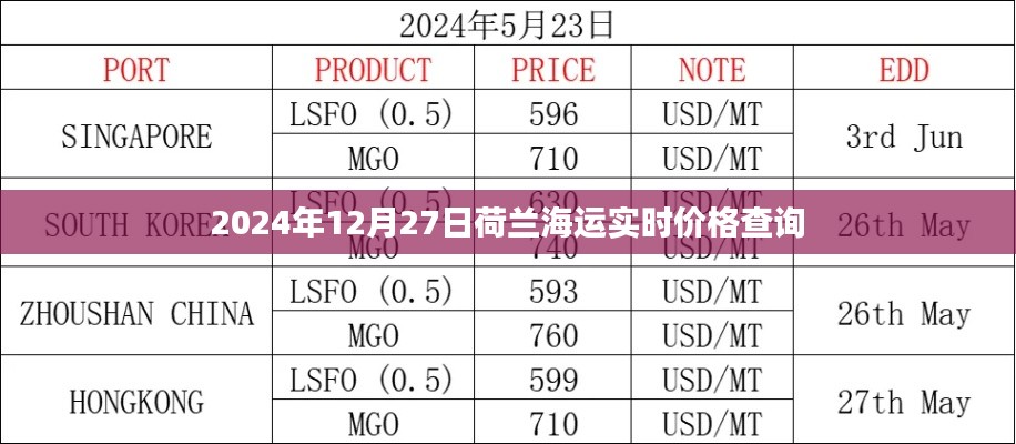 荷兰海运实时价格查询（最新更新至2024年）