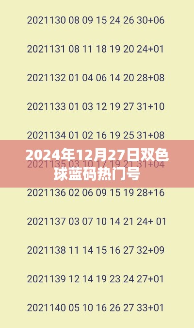 双色球蓝码热门预测，2024年12月27日关注号码