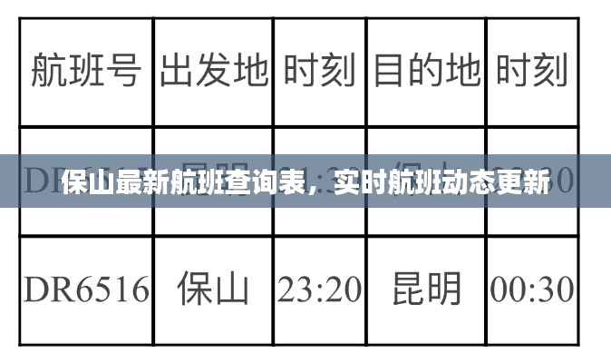 保山最新航班查询表，实时航班动态更新