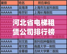 河北省电梯租赁公司排行榜TOP榜单揭晓！