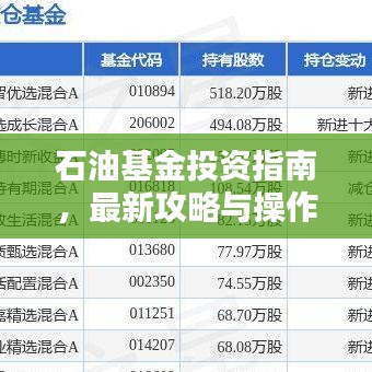 石油基金投资指南，最新攻略与操作建议一网打尽
