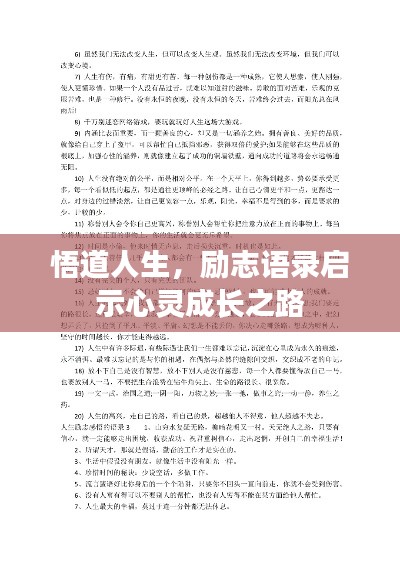 悟道人生，励志语录启示心灵成长之路
