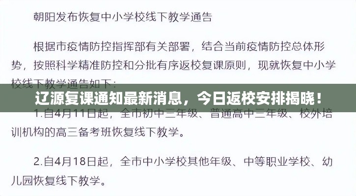 辽源复课通知最新消息,今日返校安排揭晓!