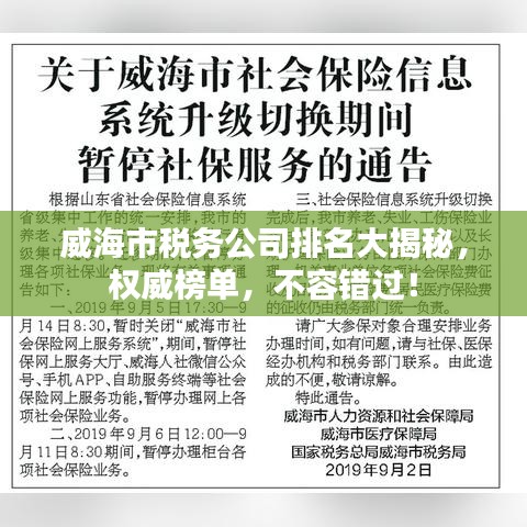 威海市税务公司排名大揭秘，权威榜单，不容错过！