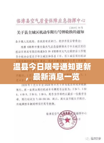 温县今日限号通知更新，最新消息一览