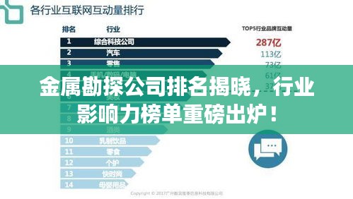 金属勘探公司排名揭晓，行业影响力榜单重磅出炉！