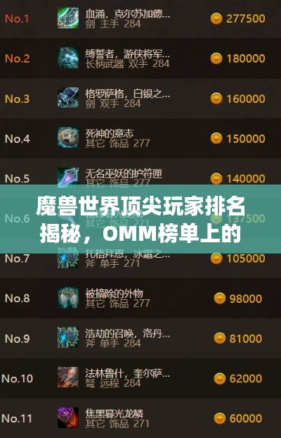 魔兽世界顶尖玩家排名揭秘，OMM榜单上的王者荣耀探索之旅
