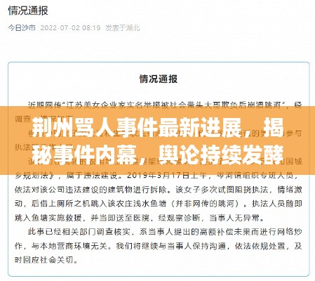 荆州骂人事件最新进展，揭秘事件内幕，舆论持续发酵