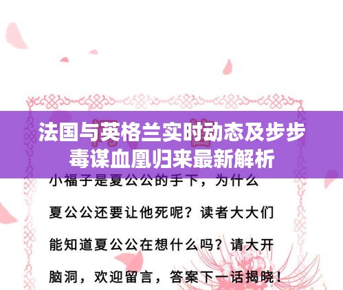 法国与英格兰实时动态及步步毒谋血凰归来最新解析