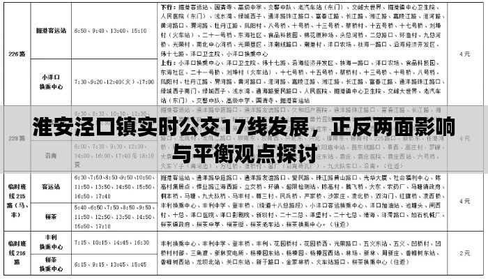 淮安泾口镇实时公交17线发展，正反两面影响与平衡观点探讨