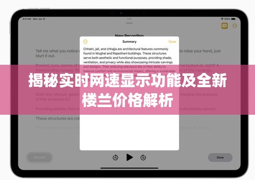 揭秘实时网速显示功能及全新楼兰价格解析