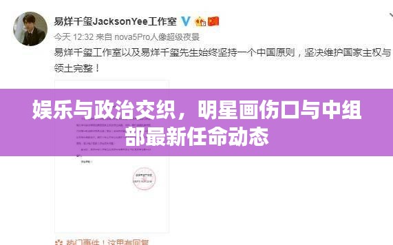 娱乐与政治交织，明星画伤口与中组部最新任命动态