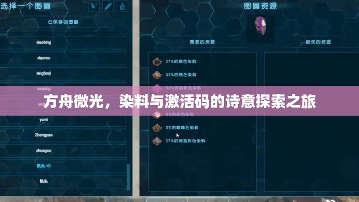 方舟微光，染料与激活码的诗意探索之旅