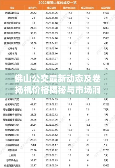 佛山公交最新动态及卷扬机价格揭秘与市场洞察
