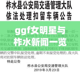 ggf女明星与柞水新闻一览,最新概要与要点列表