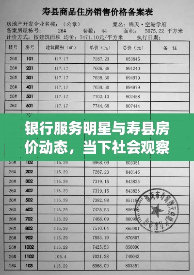 银行服务明星与寿县房价动态,当下社会观察聚焦