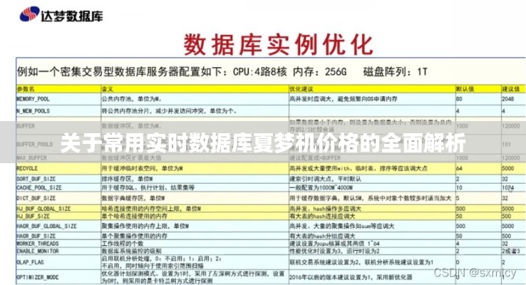 关于常用实时数据库夏梦机价格的全面解析