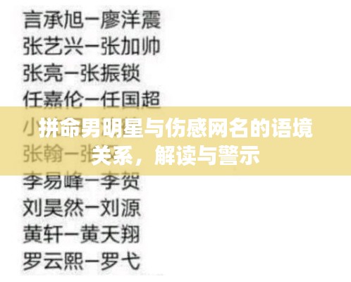 拼命男明星与伤感网名的语境关系，解读与警示