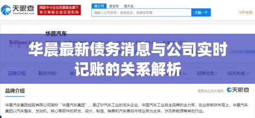 华晨最新债务消息与公司实时记账的关系解析