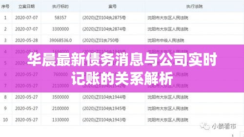 华晨最新债务消息与公司实时记账的关系解析